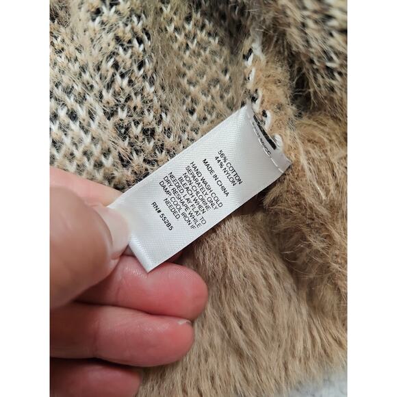 Express Sweater Womens Medium Animal Print Mohair Fuzzy - Picture 5 of 7